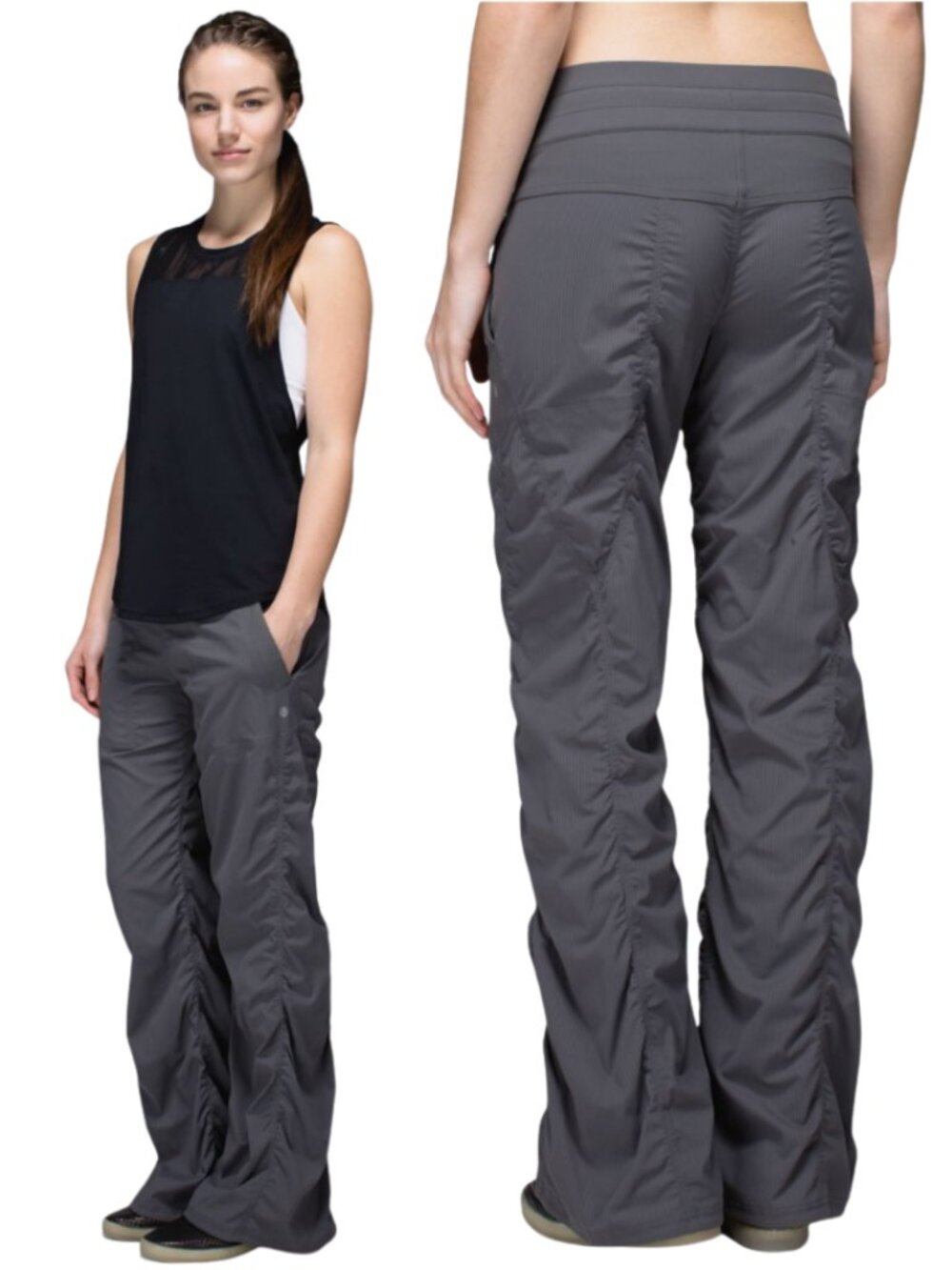 Y2K Lululemon Studio Pant Women's 4 Soot Light Gray Active Athletic Workout Gym